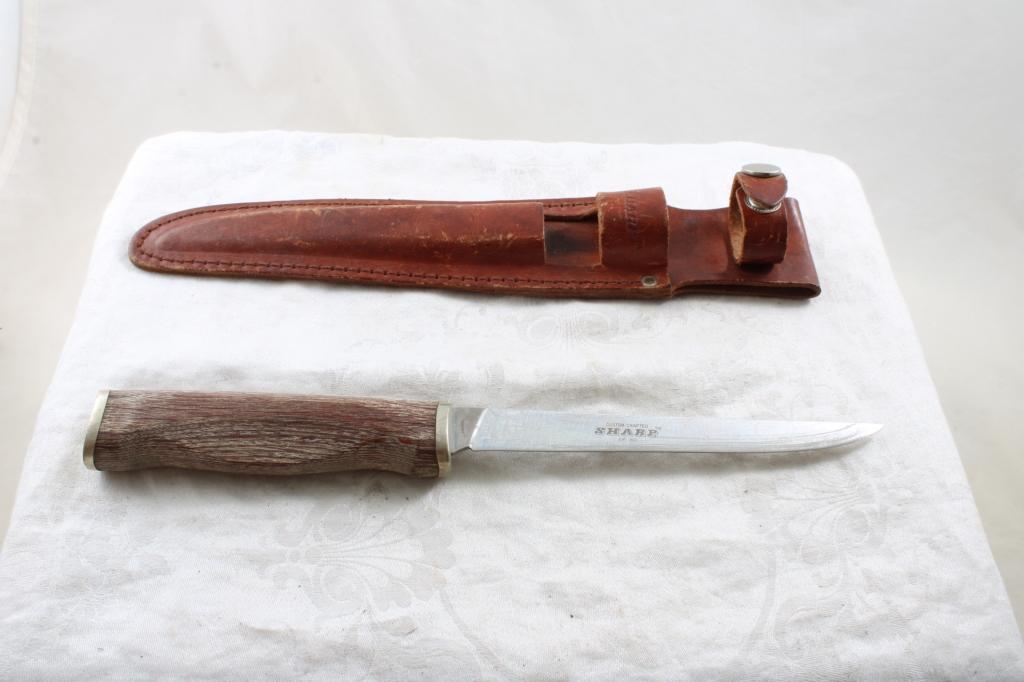 Sharp Filet Knife, Frost Damascus Knife w/ Sheaths