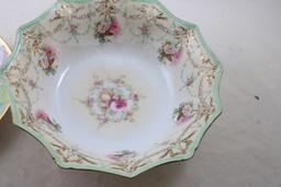 R S Prussia Serving Bowl, Bavaria Floral Plate