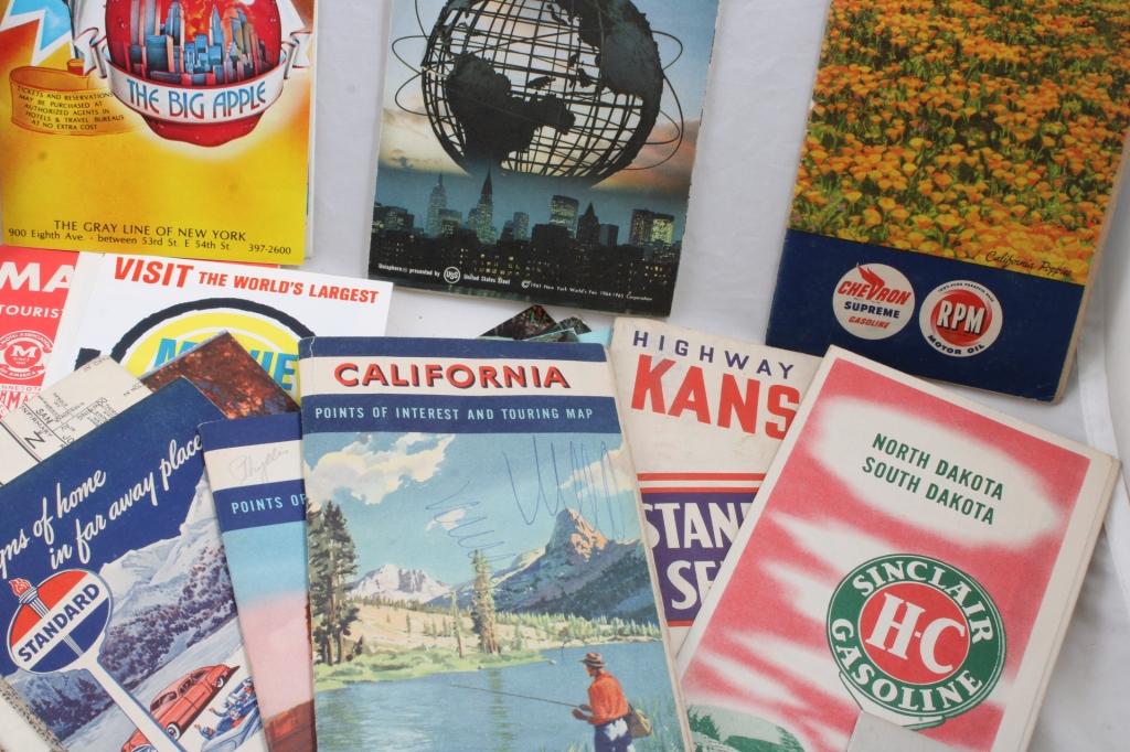Mid-Century Travel Maps, Brochures, Postcards