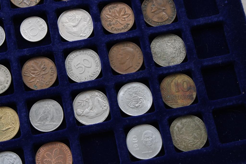 Metal Suitcase Full of Foreign Coins