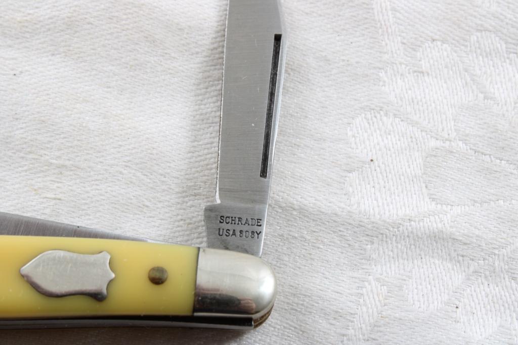 2 Schrade Pocket Knives #832 & 808Y Never Used