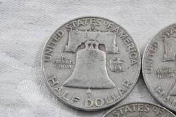 3 Franklin Half Dollars 1951D, & (2) 1960D