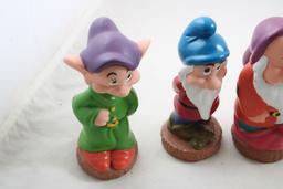 Disney Snow White Bank & 7 Vinyl Dwarfs