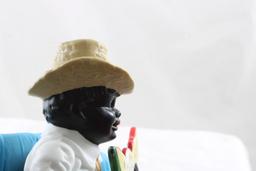 Black Americana Man Eating Watermelon Bisque 5.5"