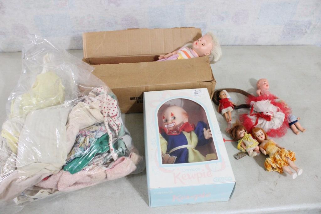 Dolls & Doll Clothes Lot Horseman, Kewpie, Uneeda