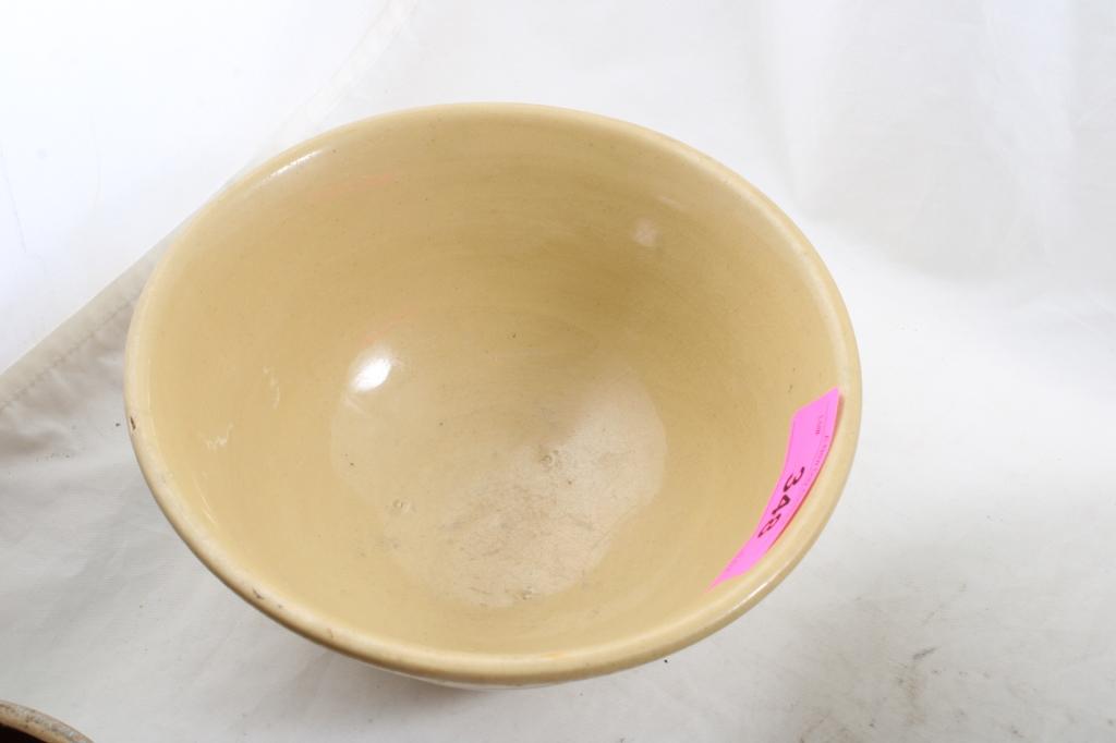 3 Old Stoneware Yelloware Mixing Bowls