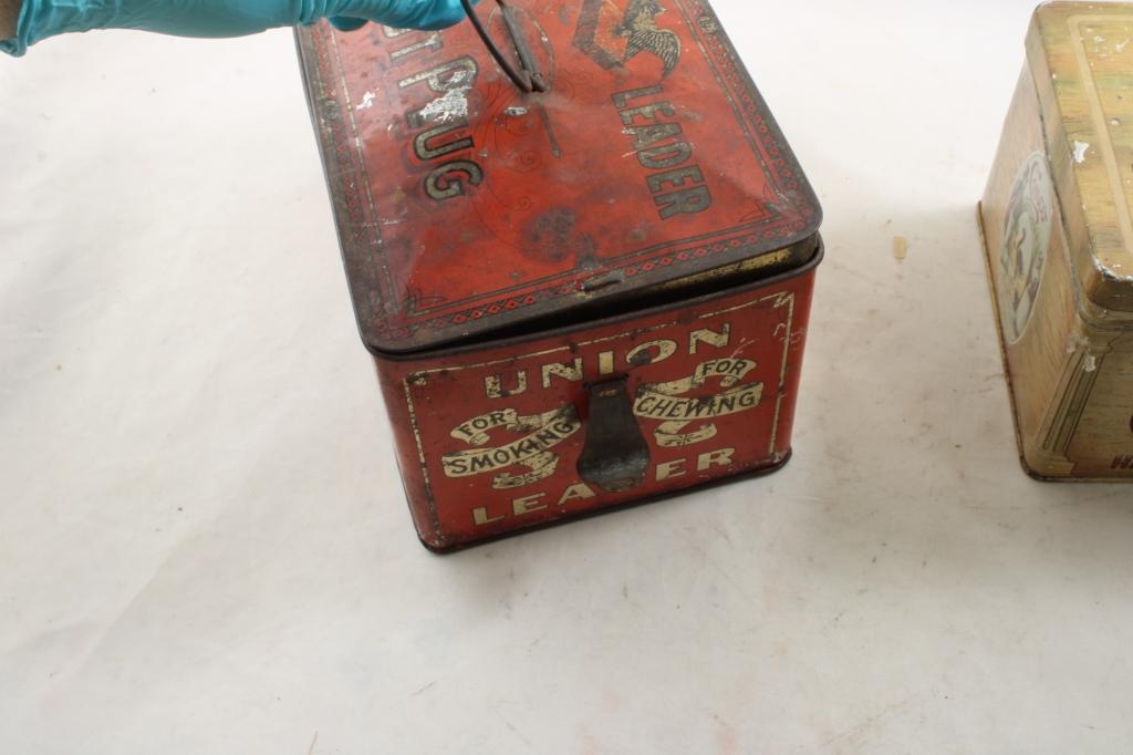 3 Adv. Tobacco Tins Dial, Cinco, Union Leader