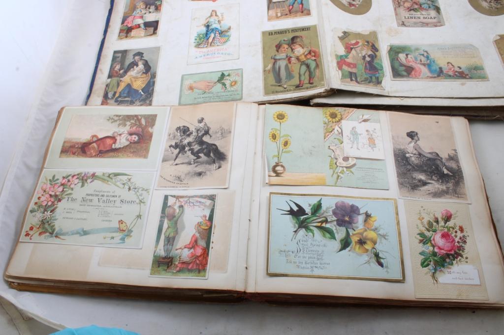 2 Scrapbooks Victorian Trade Cards & Other Cards