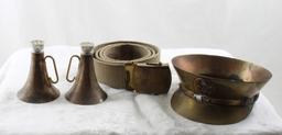 WW2 Air Corp Trench Art Hat, Bugle S&P Shakers