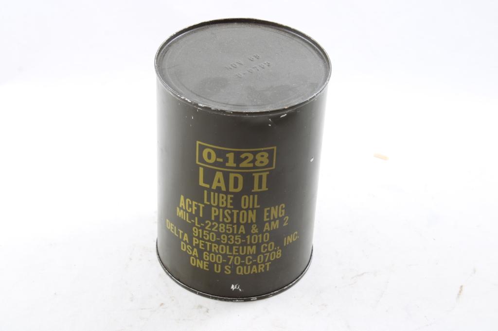 1 Qt U.S. Military O-128 Nov 69 Oil Unopened