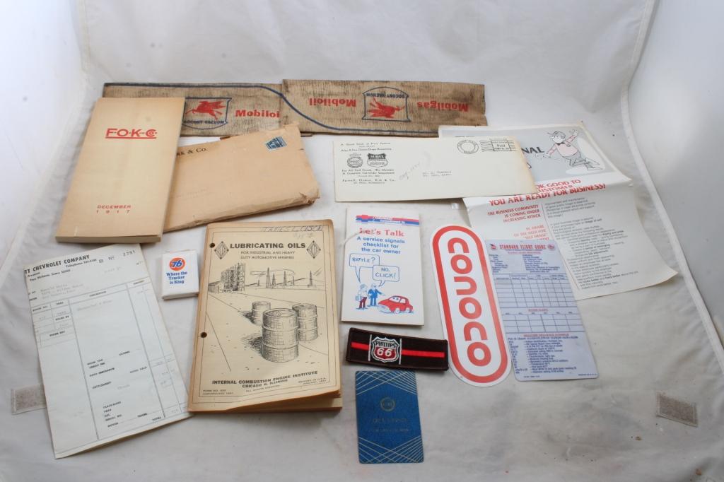 Ephemera Mobilgas Hats, Conoco Sticker, More