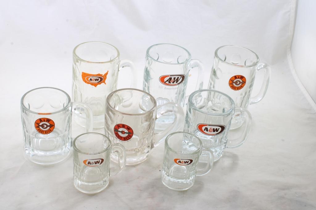 8 A&W Root Beer Mugs