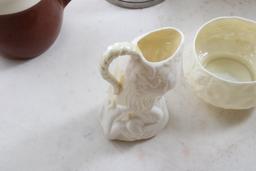 Belleek Cream/Sugar, Clown Stamp Moistener, & More