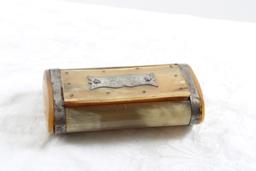 Antique Horn Snuff Box Handmade Sweden Early 1900s