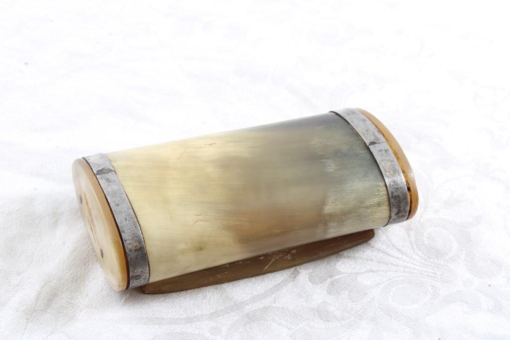 Antique Horn Snuff Box Handmade Sweden Early 1900s