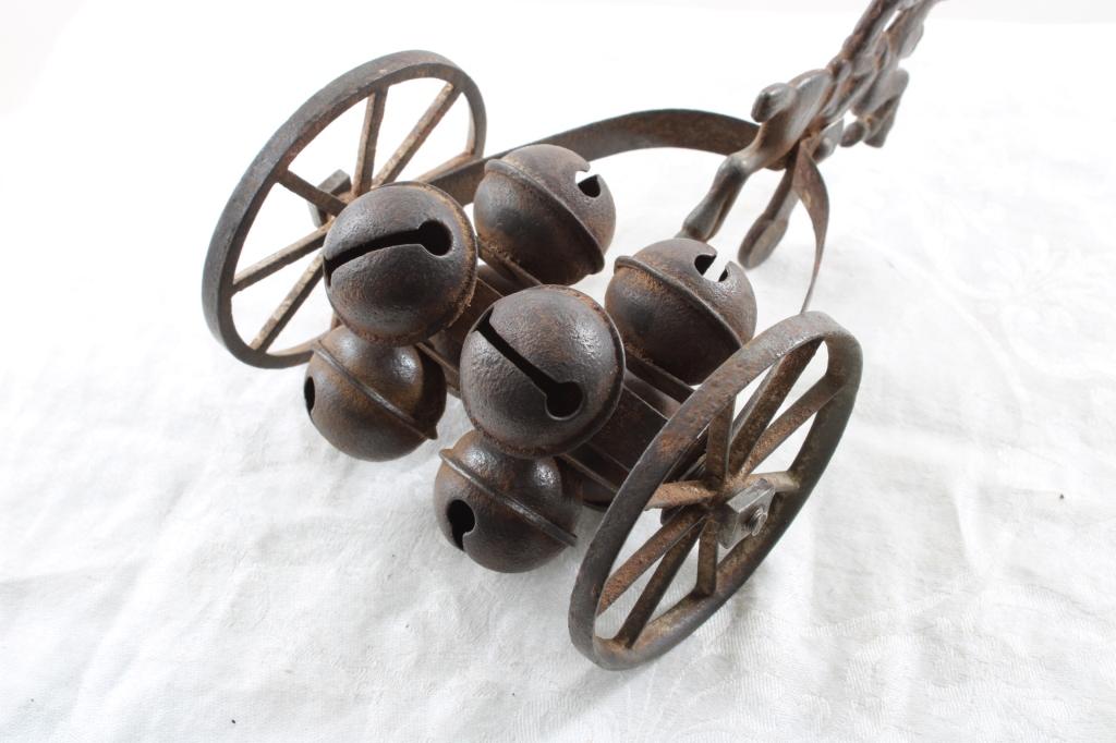 Cast Iron & Steel Surrey with Bells Toy 7" Long