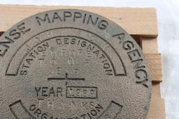 1989 Bronze US Defense Map Survey Marker Disc