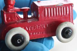 2 Cast Metal Toy Tractors w/Farmer Drivers