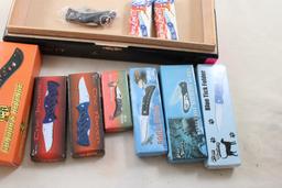 11 Pocket Knives 10 New 1 Used Tool & Blade Knife