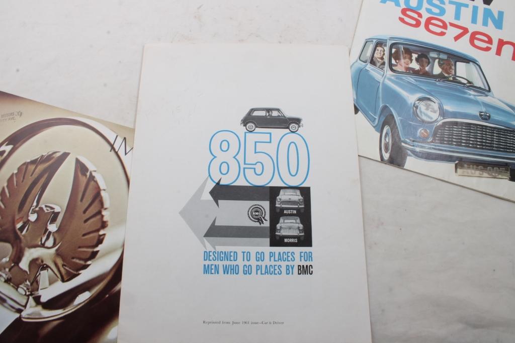 3 1960's Imperial, Austin Se7en MGB Brochures