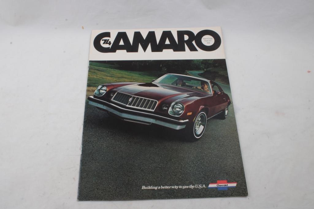 5 1960's 70's Chevy Camaro Auto Sales Brochures