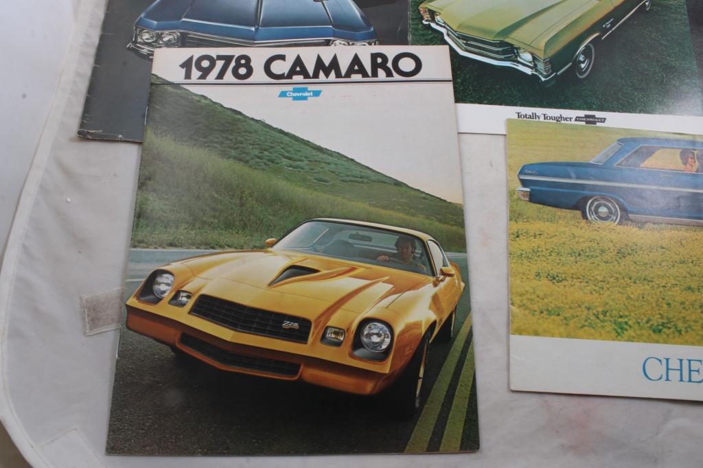 5 1960's 70's Chevy Camaro Auto Sales Brochures