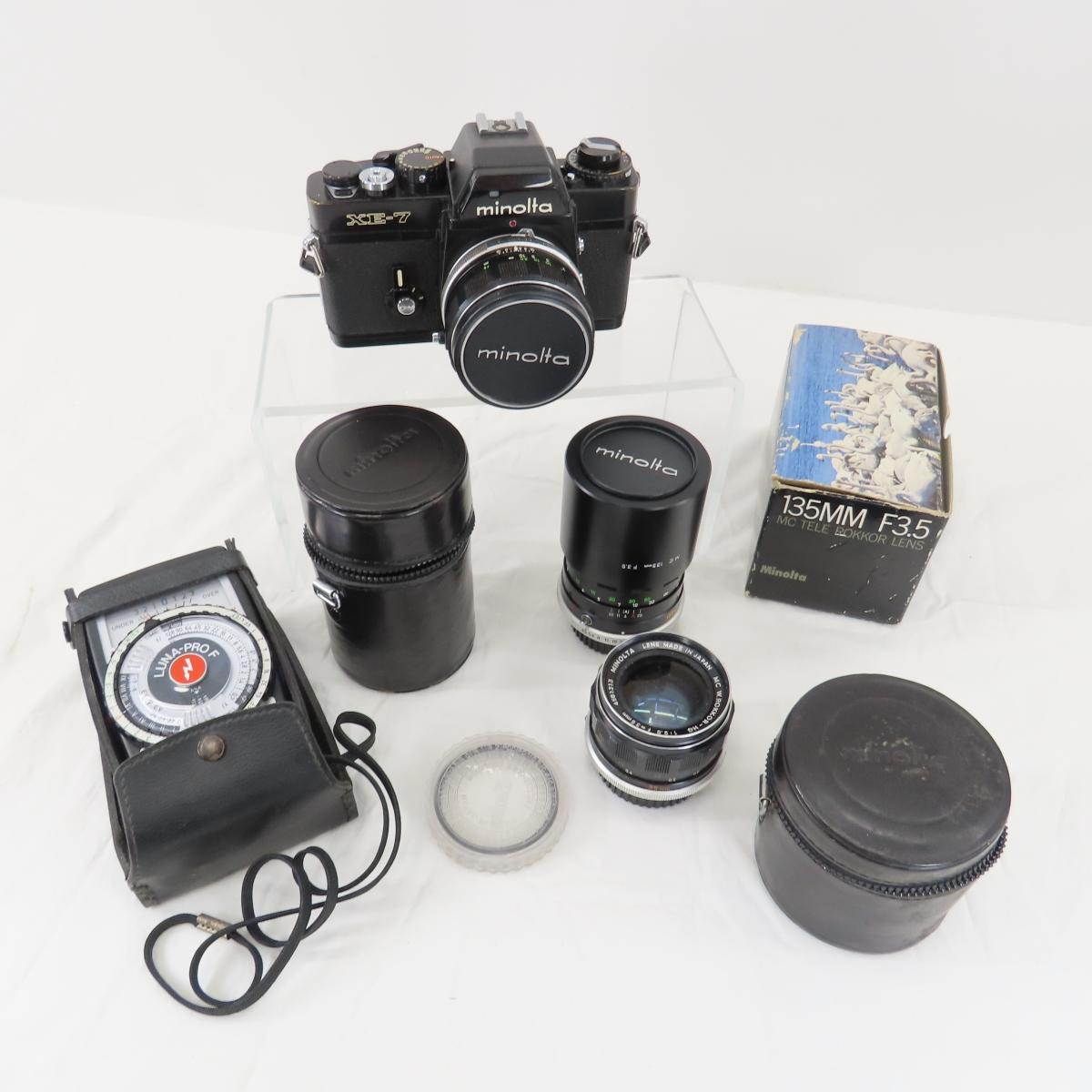 Minolta XE-7 35mm Film Camera with lenses