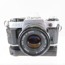 Canon AE-1 Program 35mm Film Camera with lens