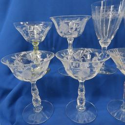 Antique & vintage glass stemware & serving pieces