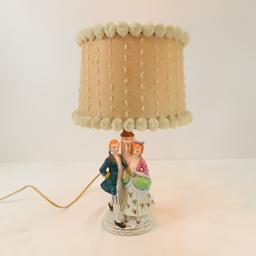Clock, assorted lamps and lamp shades