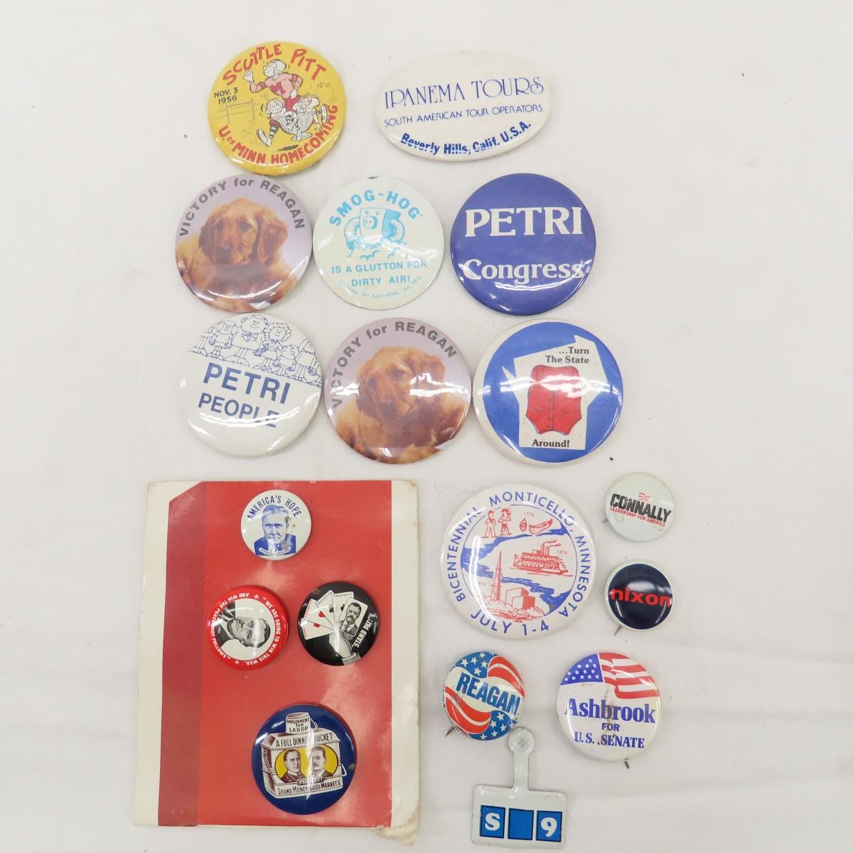 Vintage Political and Other Pin Backs