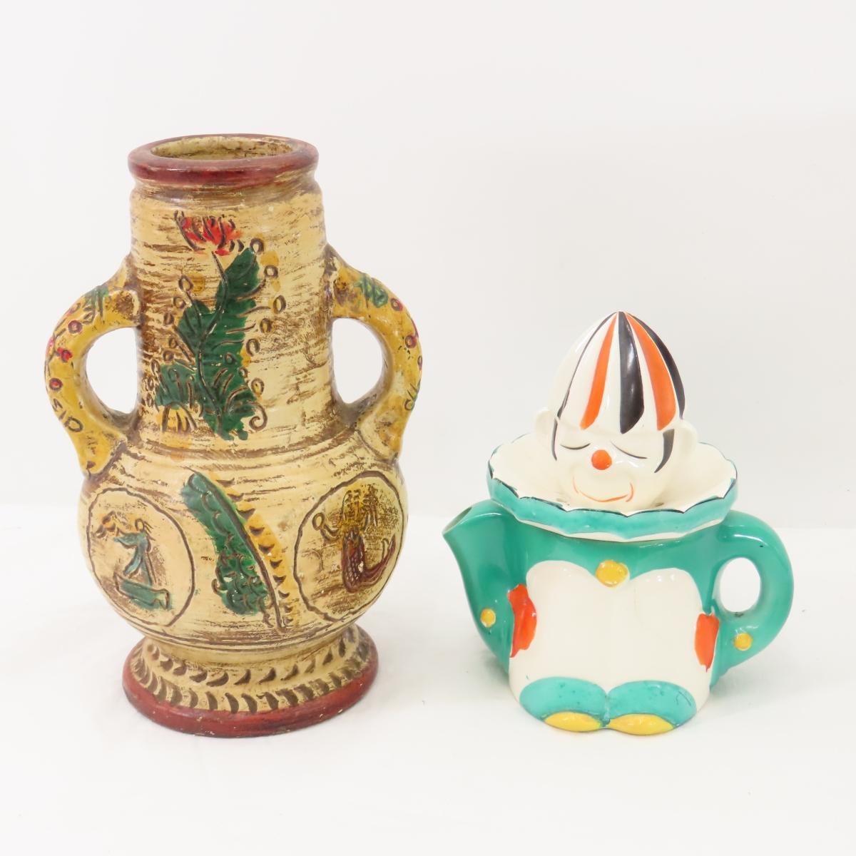 Clown Juicer, Brown USA pottery Bowl & More