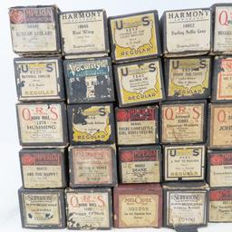 Antique Piano Rolls- some in Boxes
