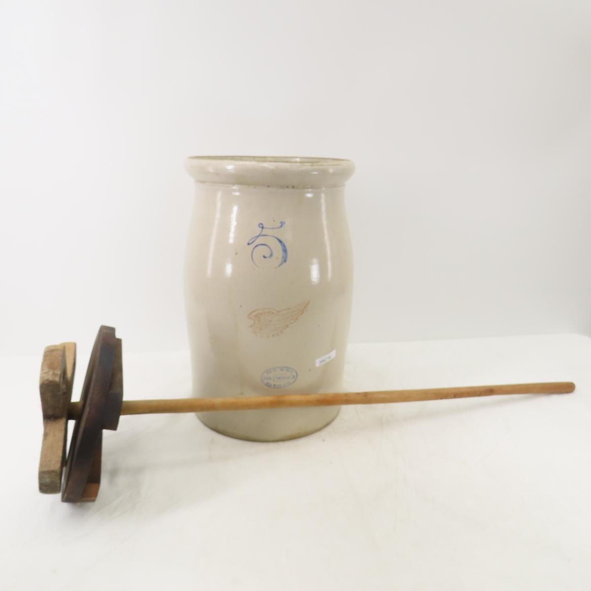 5 Gallon Red Wing Union Stoneware Butter Churn