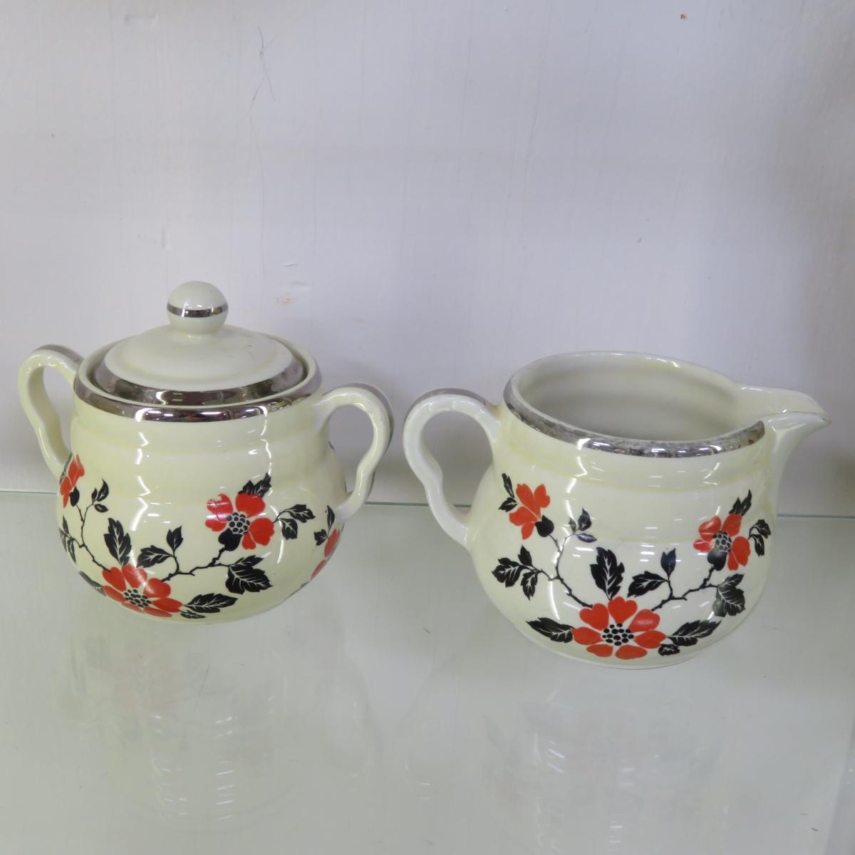 Vintage Hall's Red Poppy Coffee Service