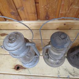 4 Antique Lanterns- Dietz No 8 Air Pilot & Others