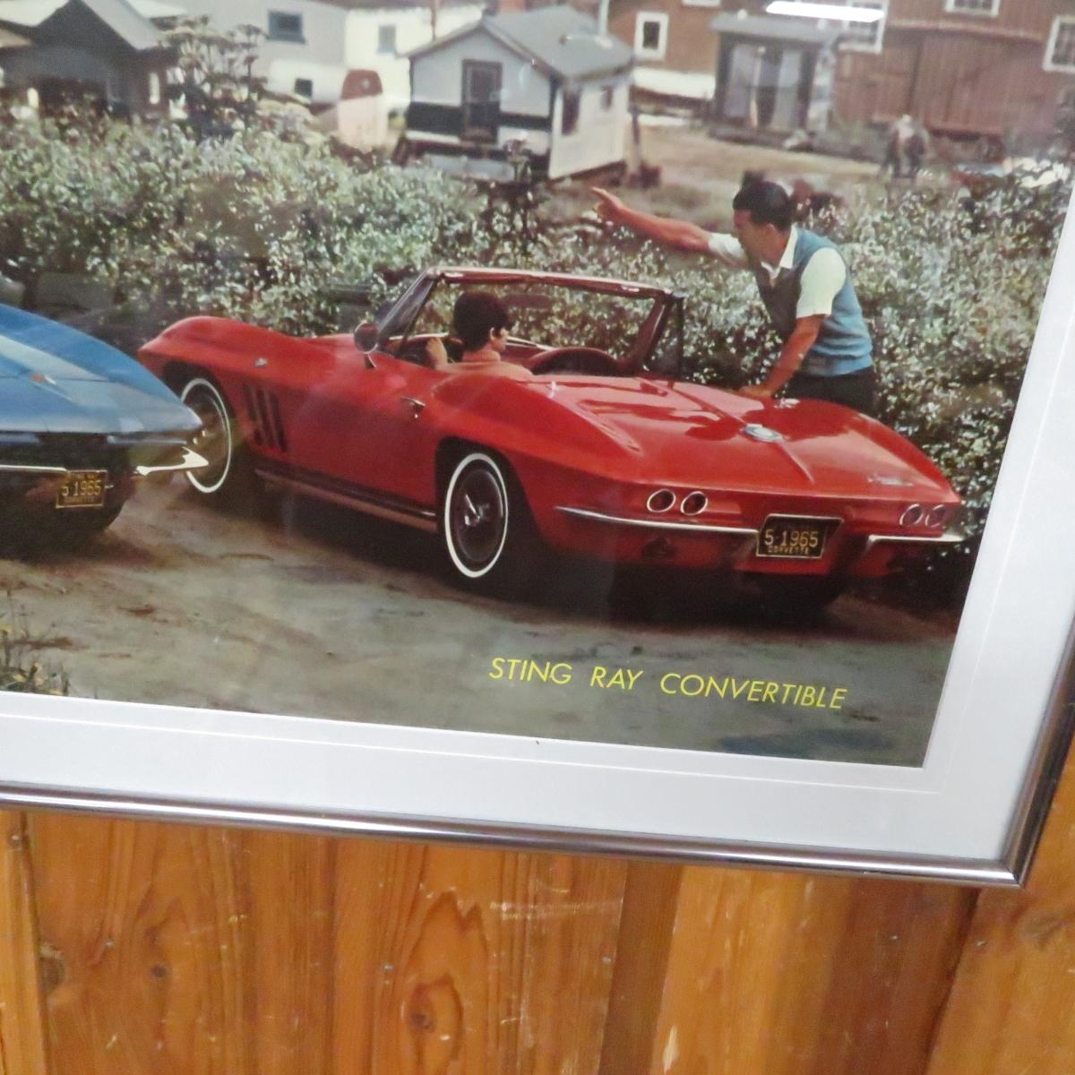 3 Framed Vintage Corvette Posters