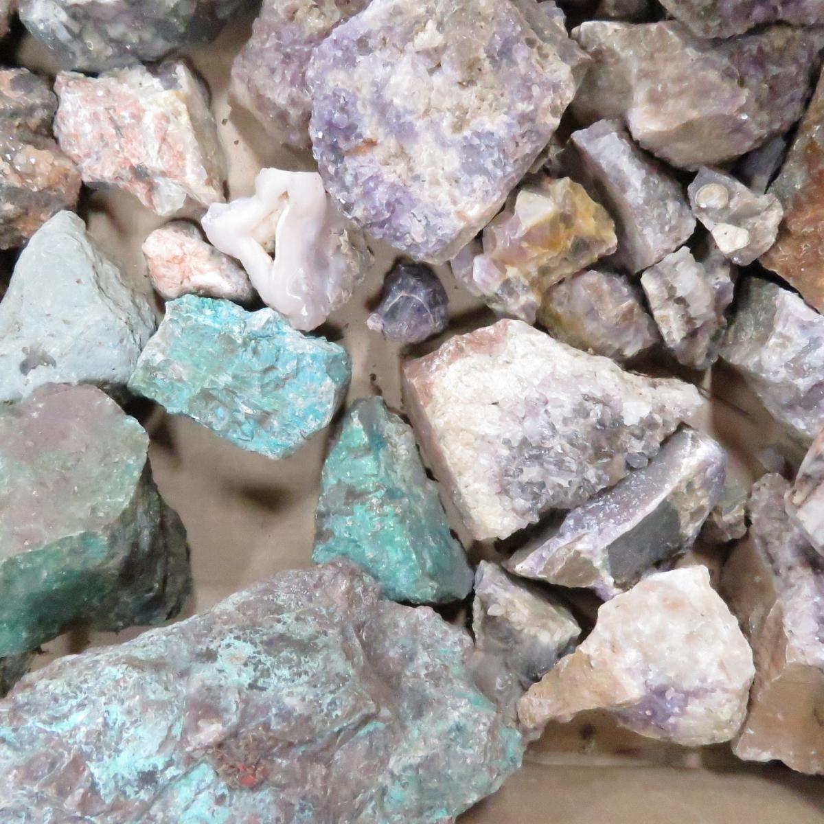 20 pounds Fluorite, chrysocolla & more