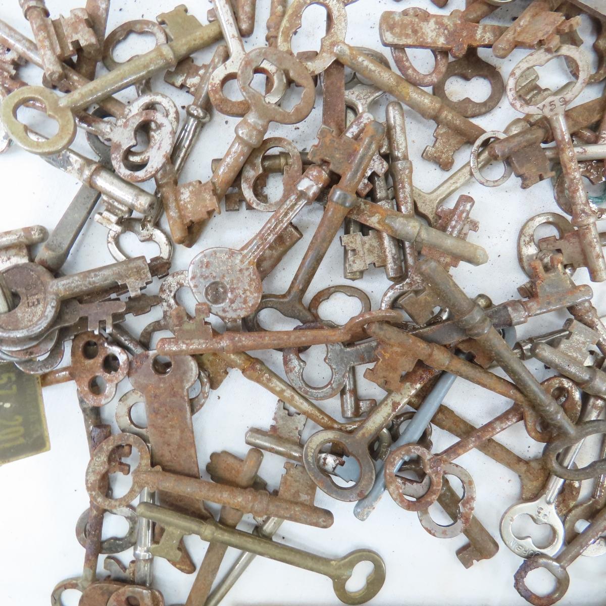 Antique Skeleton Keys & Cast Iron Pig Bank