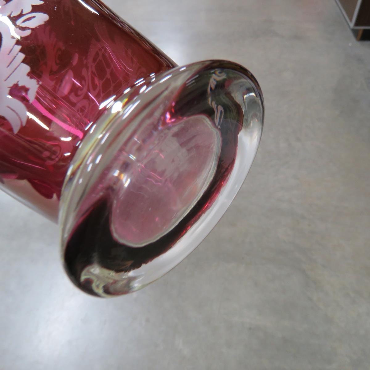 Antique Ruby Red Cut Clear Czech & Other Glass