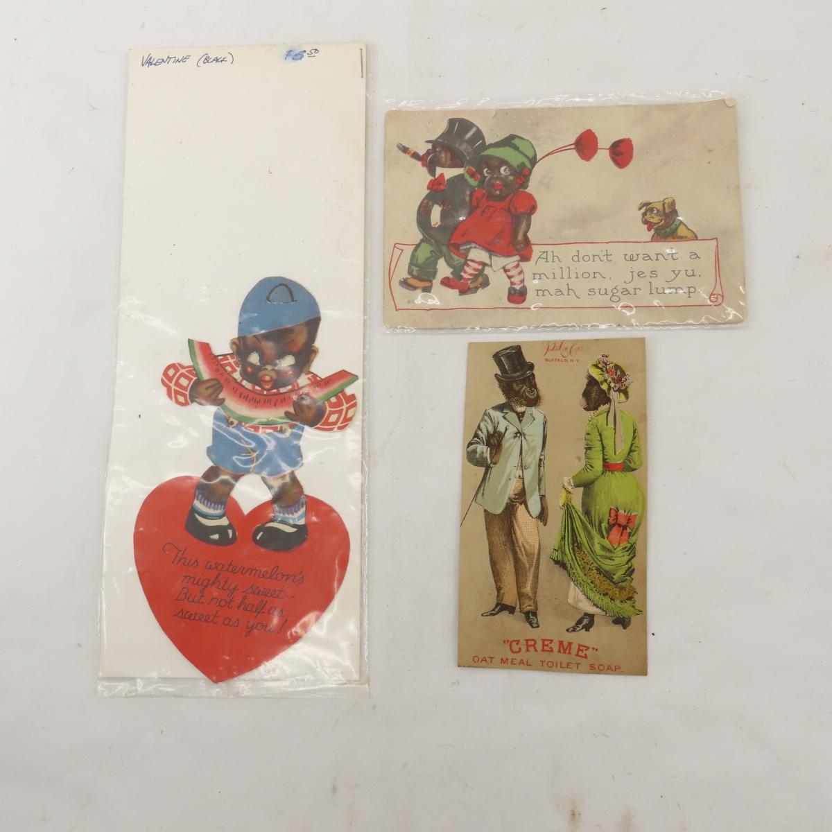 Black Americana Potato Sack, Trade cards, Ephemera