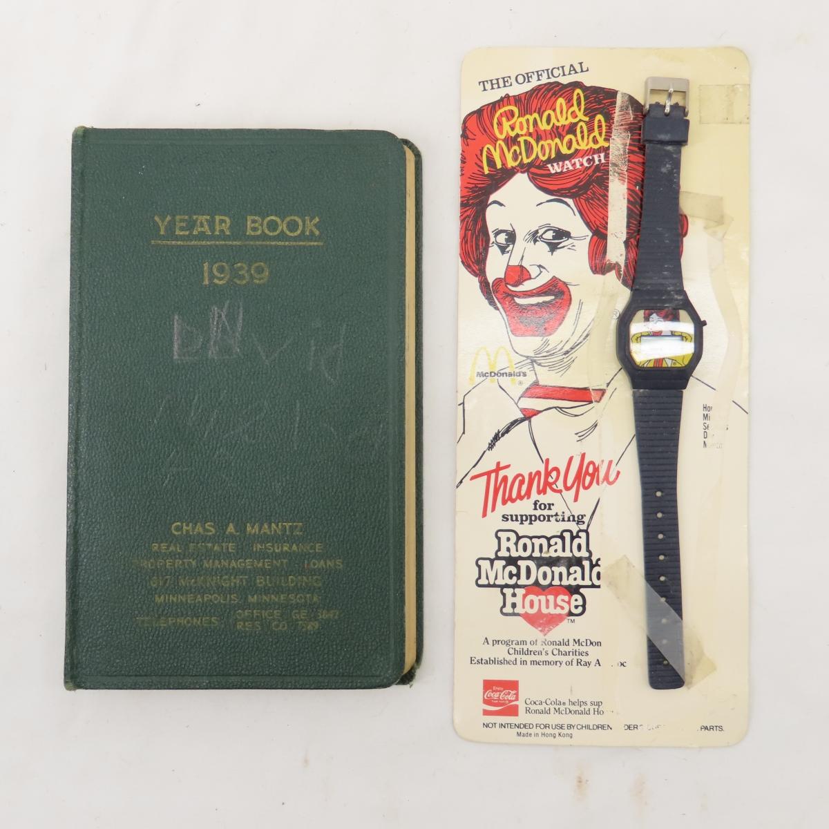 Mixed vintage ephemera & McDonalds watch