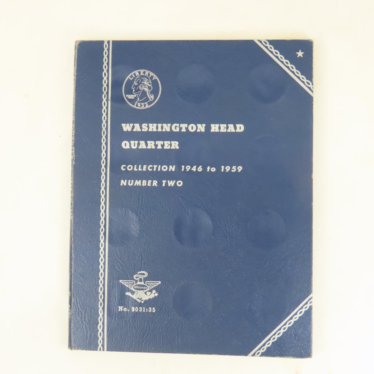 56 Washington Quarters in 2 partial books 1934-59