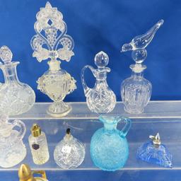 Collection of vintage & antique perfume bottles