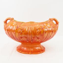 2 Orange Rum Rill Red Wing Art Pottery Pieces