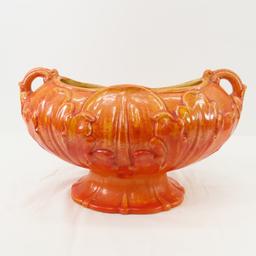 2 Orange Rum Rill Red Wing Art Pottery Pieces