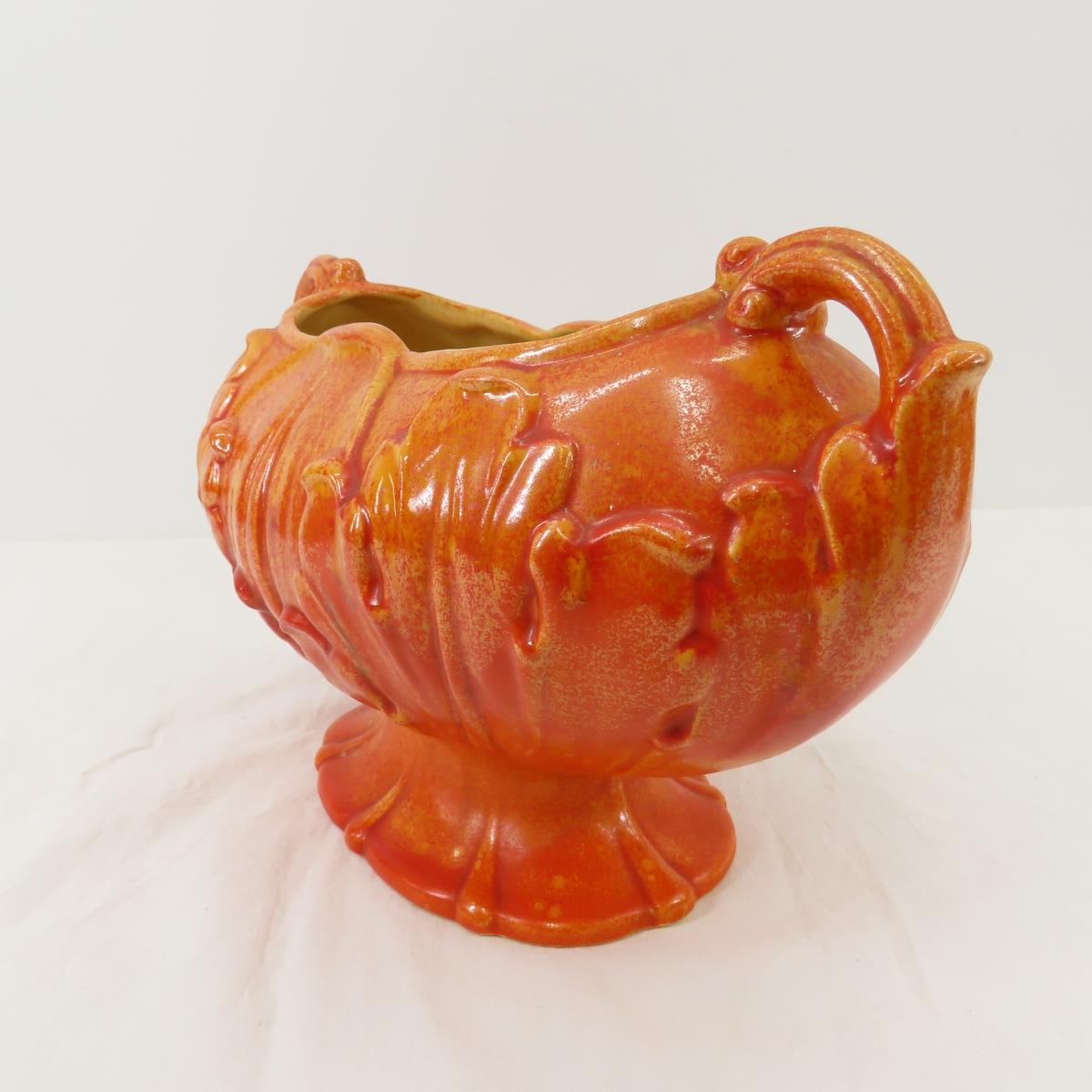 2 Orange Rum Rill Red Wing Art Pottery Pieces