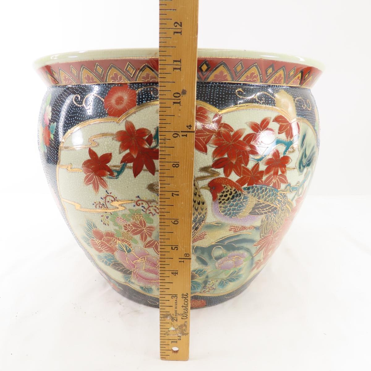 Vintage Satsuma Style Asian Planter 14x11"