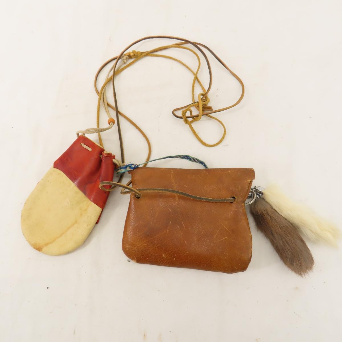 Hand made leather & buckskin pouches