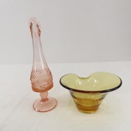 Vintage Glassware creamers & sugars, vase, etc